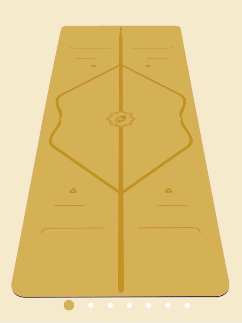 Neutral Gold Yoga Mat with Center Alignment Design